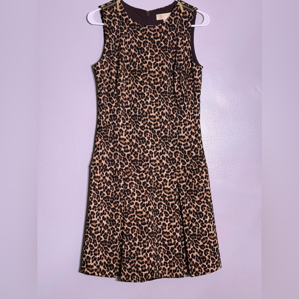 NWT Michael Kors dress with leopard print sleeveless size 8 - Picture 4 of 10